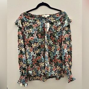 FINAL PRICE - Size medium Loft floral blouse🌊